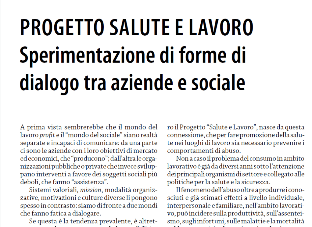 Salute e lavoro: quando l’impresa incontra il&nbsp;sociale