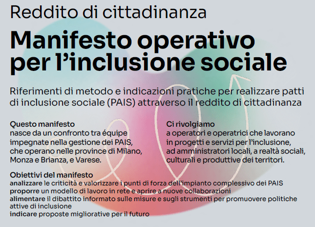 Manifesto PAIS – Patti per l’inclusione&nbsp;sociale
